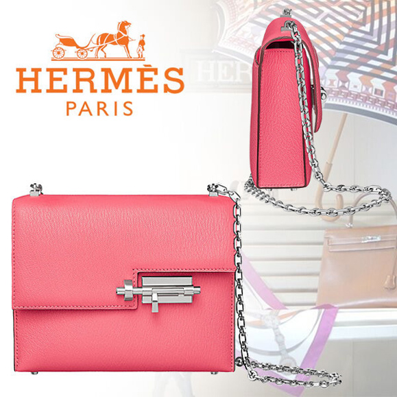 人気 HERMES スーパーコピー Sac Verrou Chaine mini ショルダーバッグ ピンク 9050819